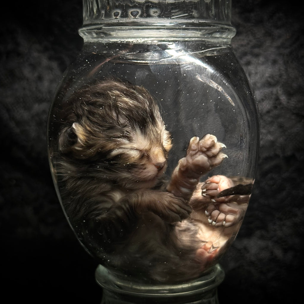 Stillborn Tabby Kitten Specimen
