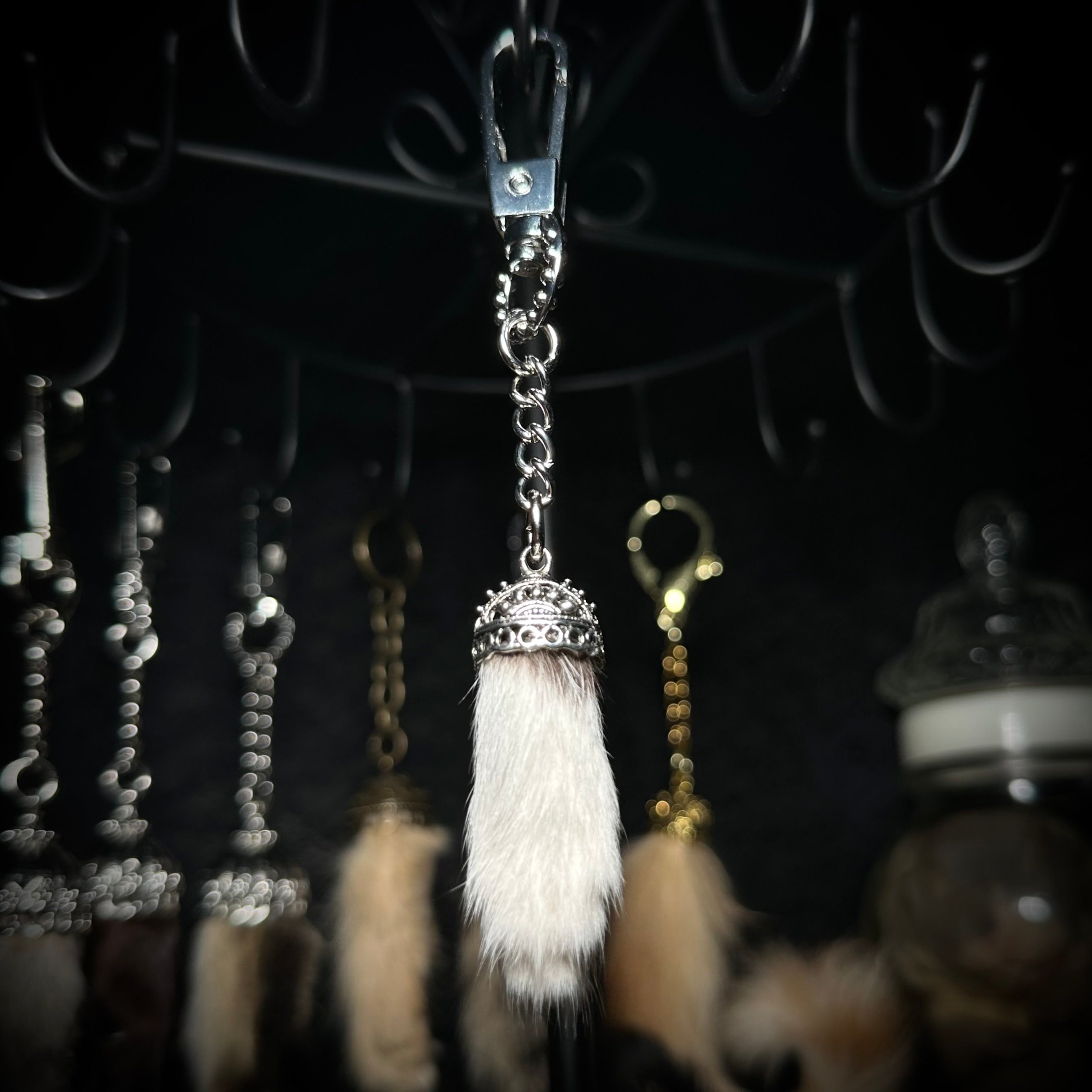 Mummified kitten paw keychains