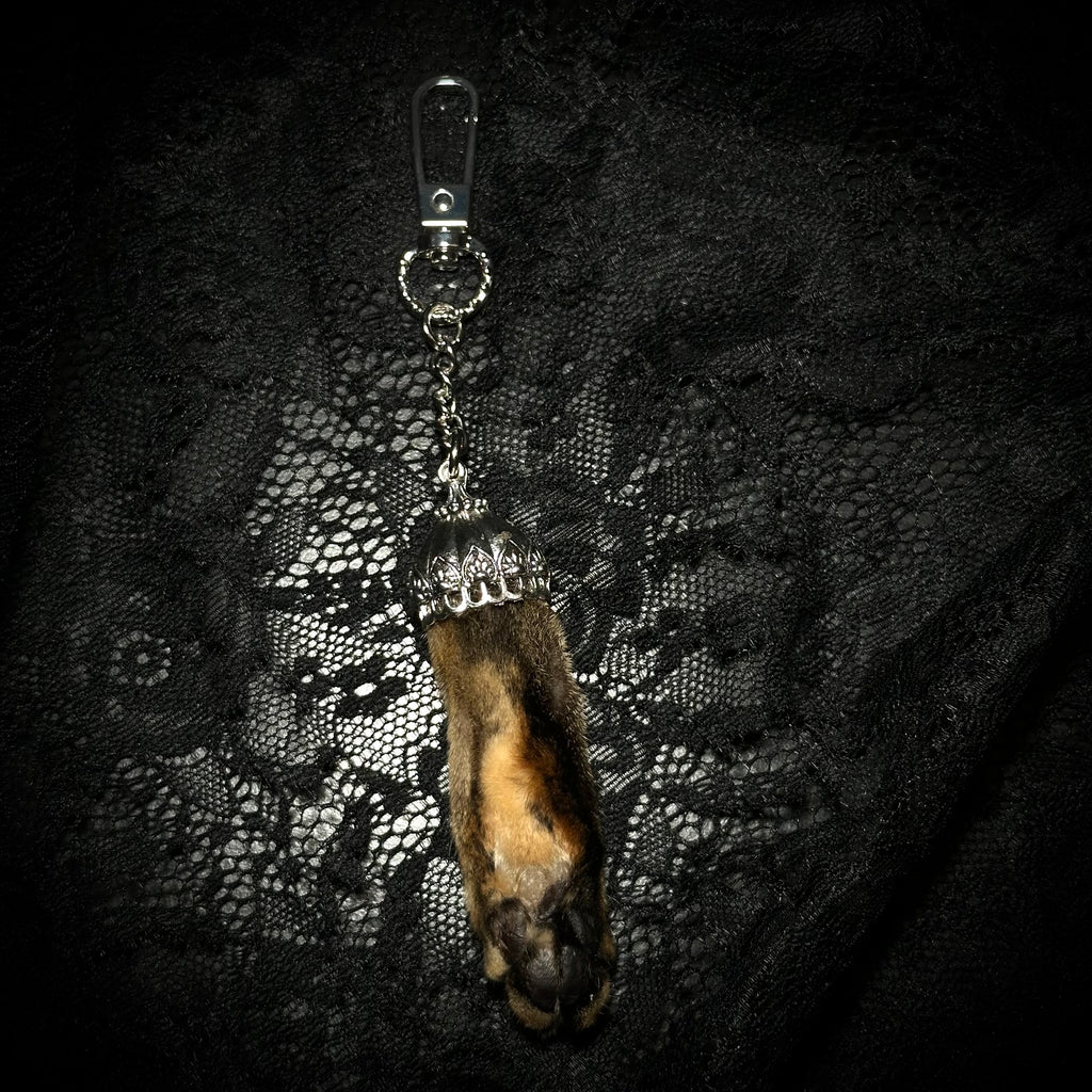 Mummifed Torbie cat paw keepsake keychains