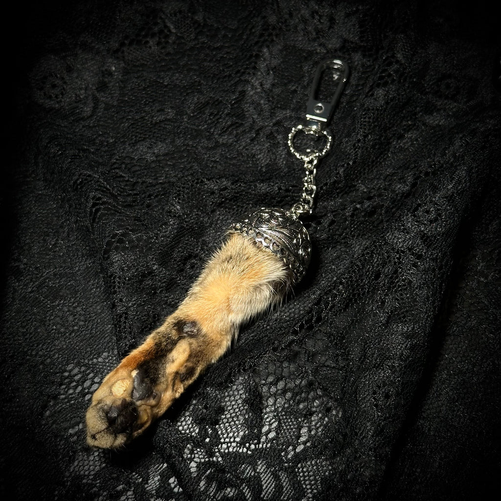 Mummifed Torbie cat paw keepsake keychains