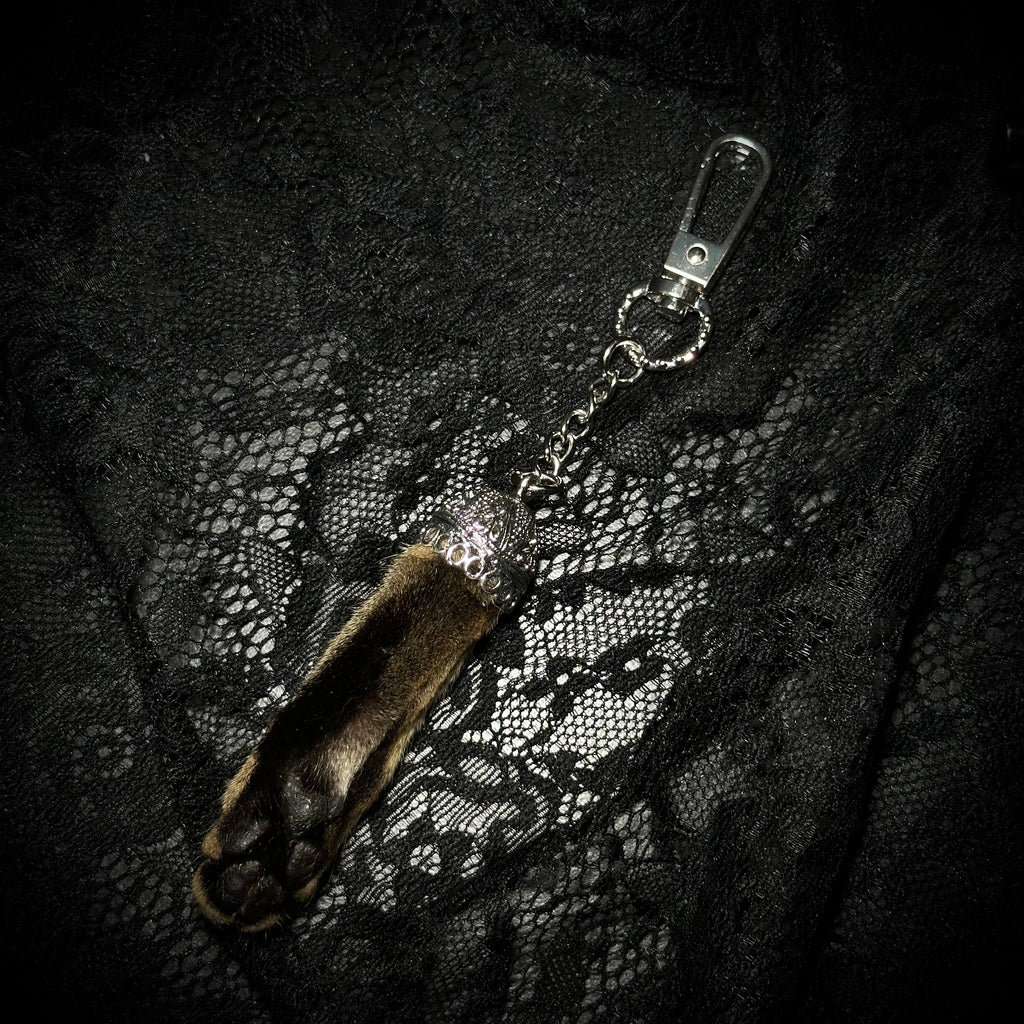 Mummifed Torbie cat paw keepsake keychains