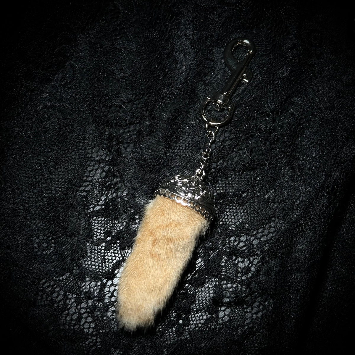 Mummified Orange Cat paw keepsake keychain