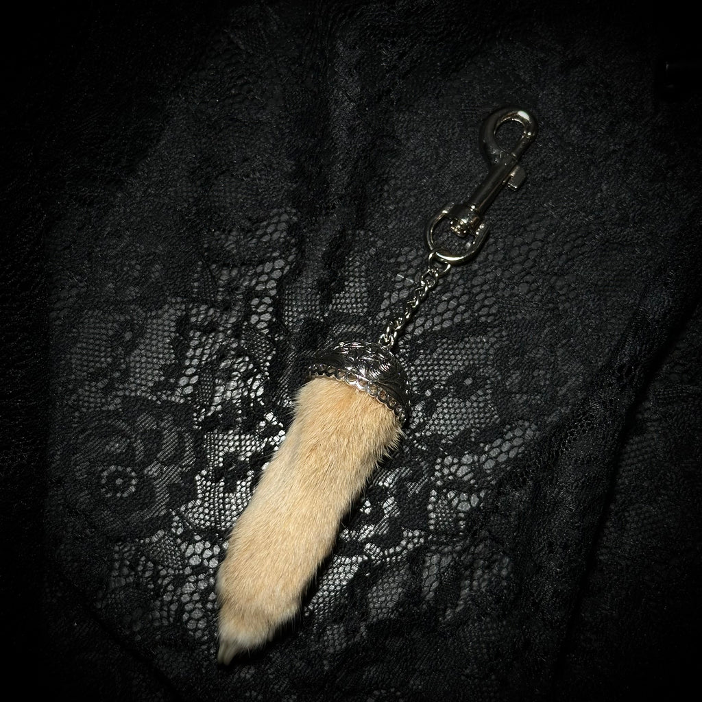 Mummified Orange Cat paw keepsake keychain